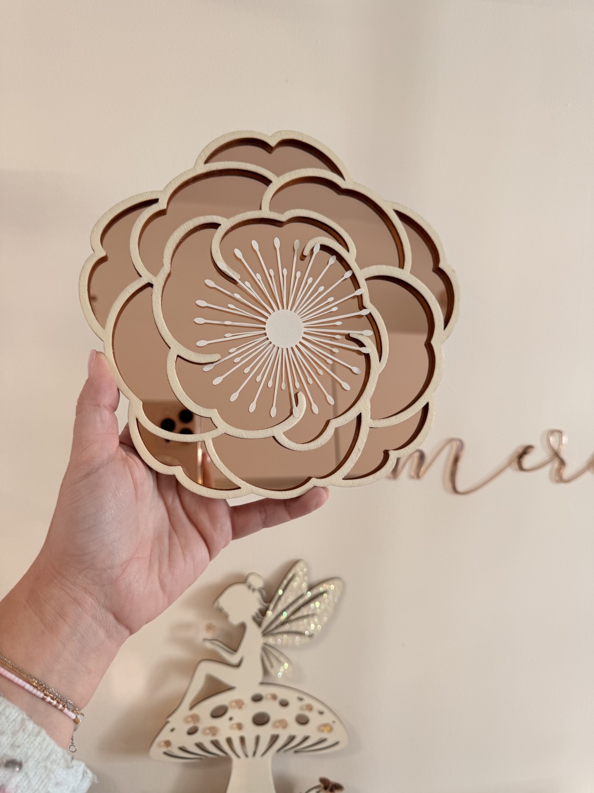 Petit Miroir fleur Rose gold