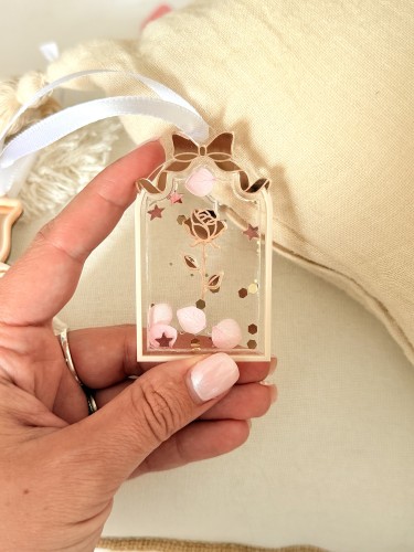 Mini miroir Rose et ses pétales