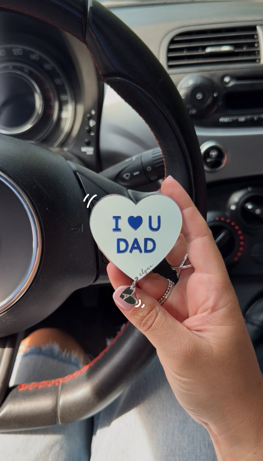 Bijou de voiture Papa et son coeur diffuseur parfum