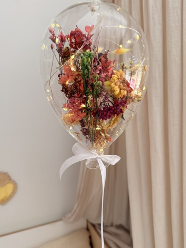 Grand Ballon fleurs séchées & ses feuilles d'or Numéro 2