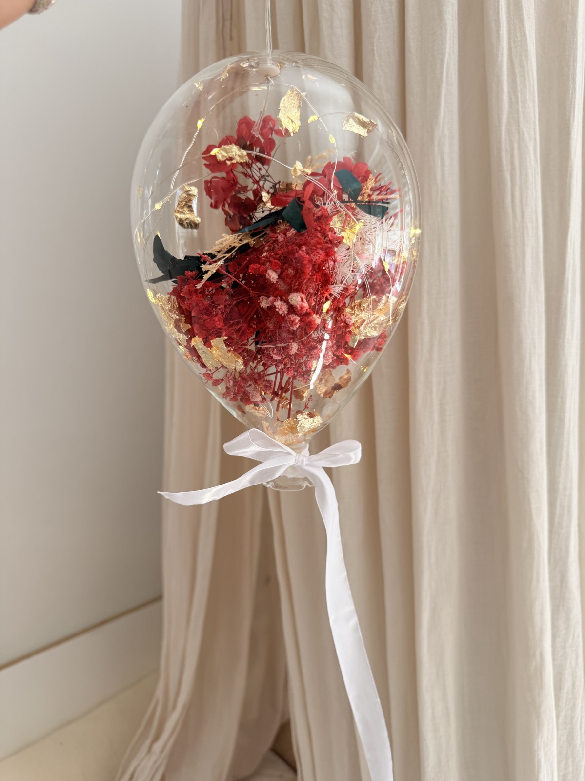 Grand Ballon fleurs séchées & ses feuilles d'or Numéro 12