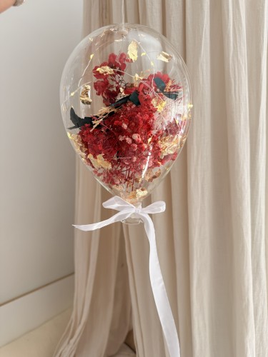 Grand Ballon fleurs séchées & ses feuilles d'or Numéro 12