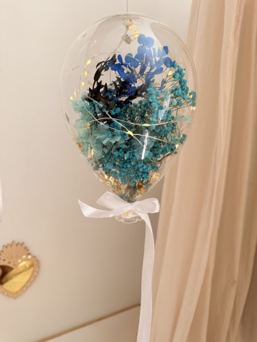 Grand Ballon fleurs séchées & ses feuilles d'or Numéro 13