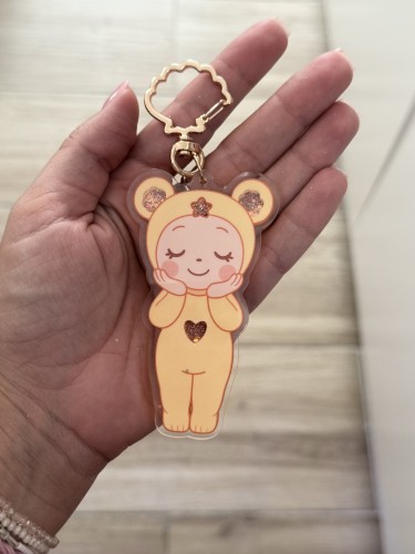 Porte clé pendentif paillettes magique