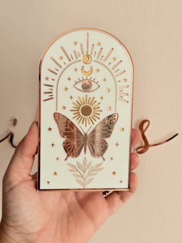 Talisman porte bonheur papillon, lune & Soleil