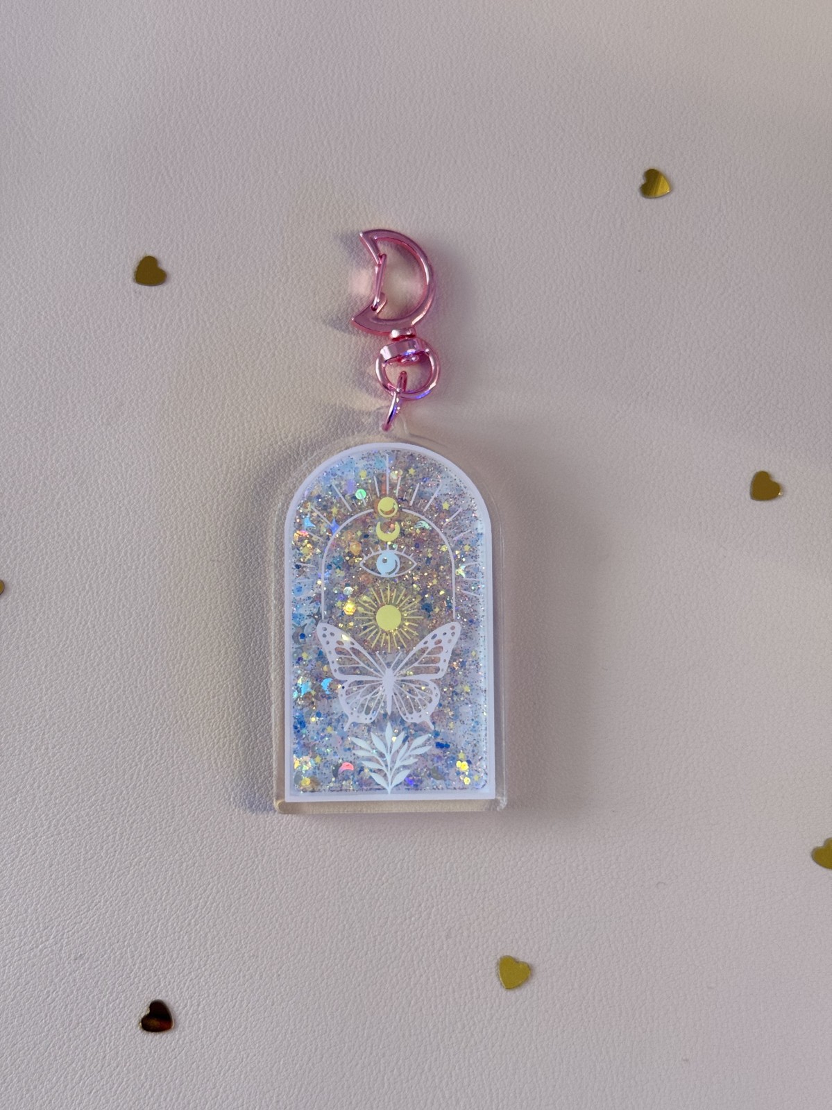 - PRÉCOMMANDE - Porte clé pendentif à paillettes magique