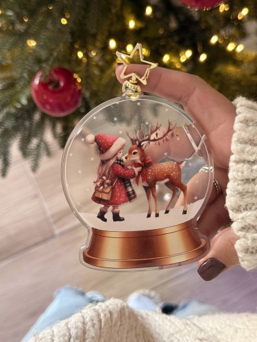 Boule style boule à neige de Noël simple avec effet pailletée