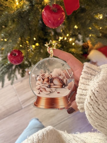 Boule style boule à neige de Noël simple avec effet pailletée