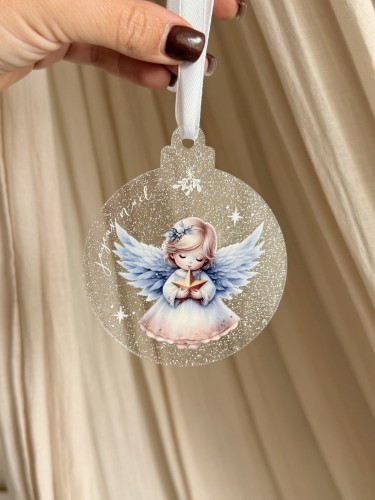 Boule paillettée transparente