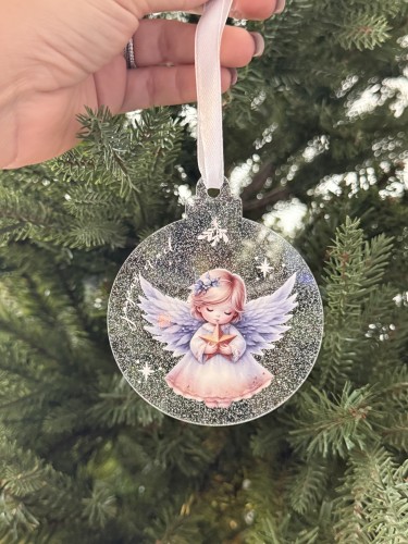 Boule paillettée transparente