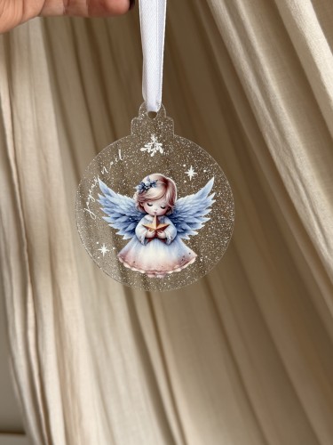 Boule paillettée transparente