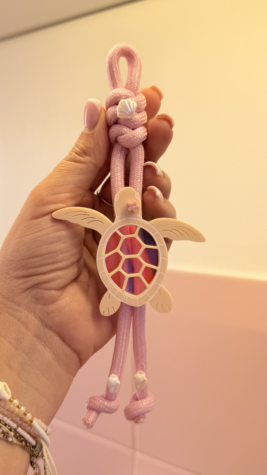 Porte clefs tortue coquillage